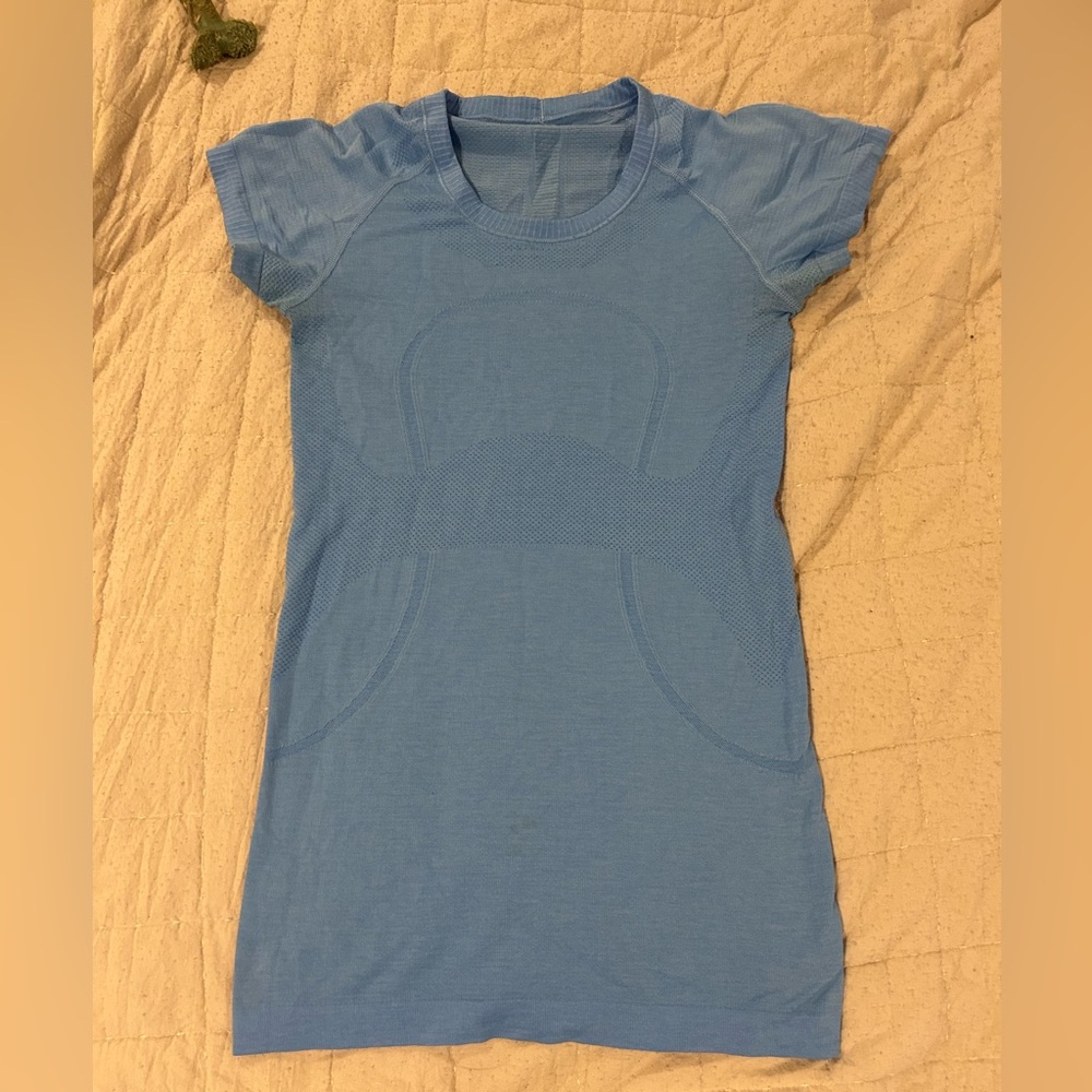 Lululemon Athletica Blue Polo T-Shirt Fitted Short Sleeve